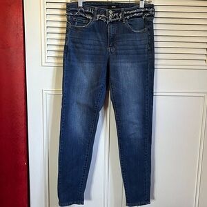 Vervet Skinny Ankle Jeans with Raw Edge Hem Around the Waist Sz 29